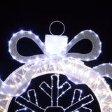 Christmas Snowflake Wreath Holiday Decor With Light, 3ft