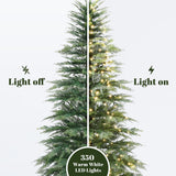 Pre-Lit Green Artificial Christmas Tree with Stand, 6.5ft