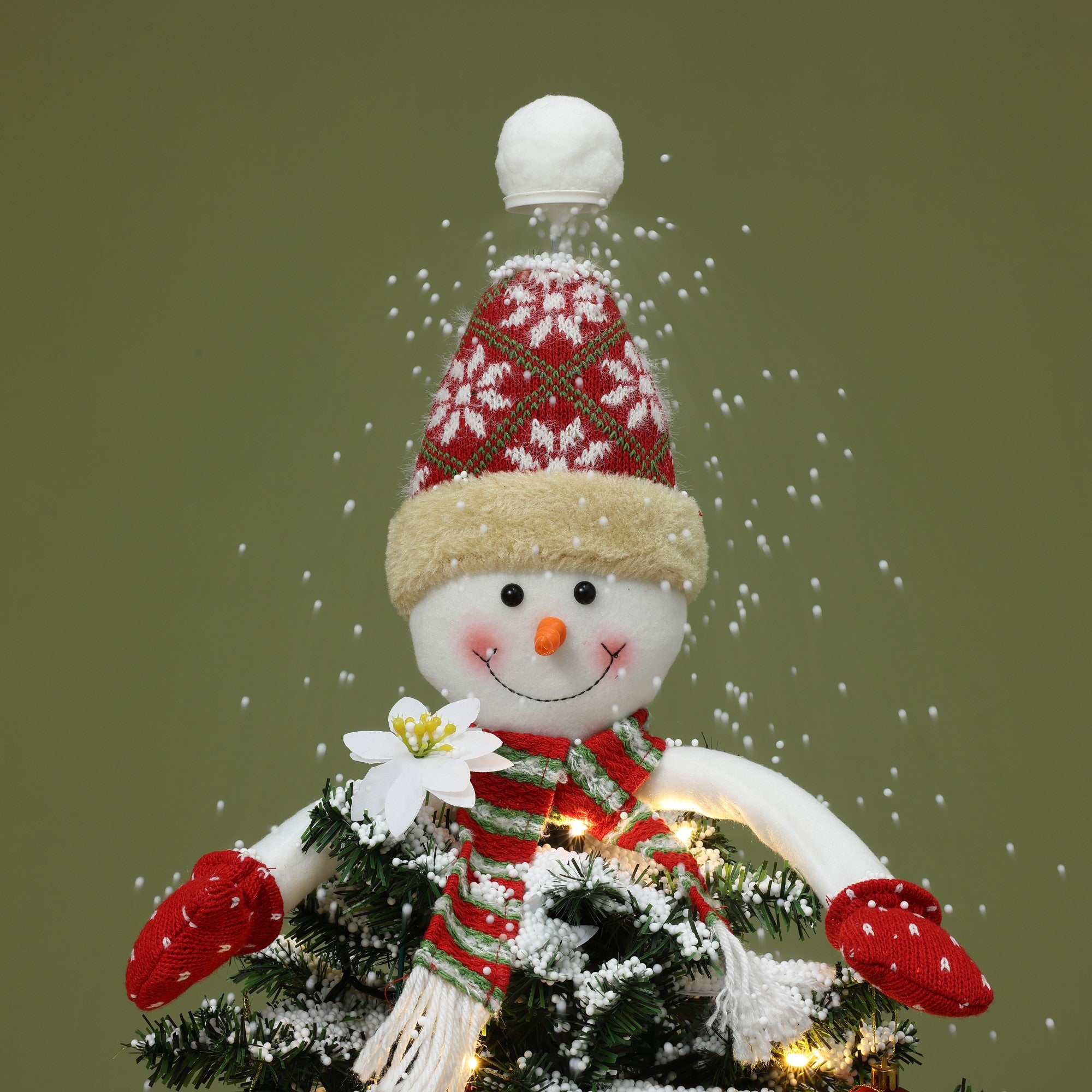 Beautiful-holiday-animated-musical-snowy-christmas-tree-and-snowman-decoration-spreads-holiday-cheer