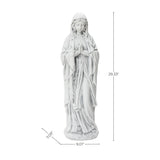 Praying Religious Mary Statue with Rosary Beads, White,29.5"