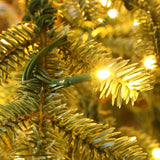 Pre-Lit Green Fir Christmas Tree with Round Pot,5.5Ft
