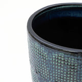 Tall Ceramic Pots for Plants, Blue Glazed Modern Plant Pots with Drainage Hole 17'' H