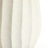 Off white round modern fluted vase