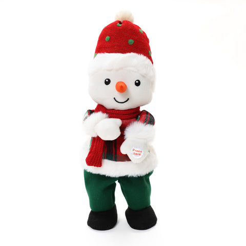 Snowman animated singing battery-powered plush toy, 16" tall