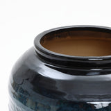 Blue Ripples Round Ceramic Vase, 17.3"H