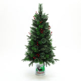 Pre-Lit Green Pine Christmas Tree with Potted,4Ft