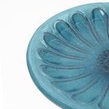 Blue-Green Glazed Outdoor Ceramic Pedestal Bird bath, 26.5"