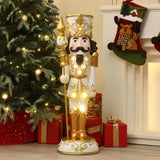 Christmas Soldier Nutcracker Holiday Decor with Wreath, 3FT
