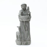 Saint Francis Outdoor Garden Statue with Birdfeeder Bowl, 27.5"