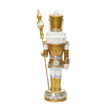 Christmas Soldier Nutcracker in Silver & Gold with Lights, 4 ft