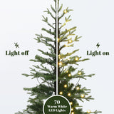 Pre-Lit Green Evergreen Christmas Tree with Potted,3.9Ft