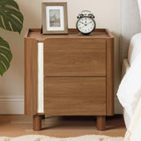 Brown Nightstand with 2 Drawers, 21.6'' H