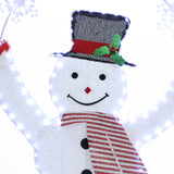 Pre-Lit Snowman Holiday Decoration with Snowflake Arch, 5ft