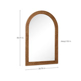 Arched Wall Mirror, Farmhouse Wooden Decorative Mirrors for Wall, 39''