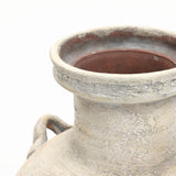 Rustic Off-White with Gray Terracotta Urn Vase,12.4'