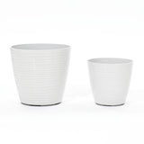 Essex glazed indoor/outdoor planter set of 2, pearl white