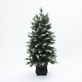 Pre-Lit Flocked Artificial Christmas Tree in Pot, 4ft