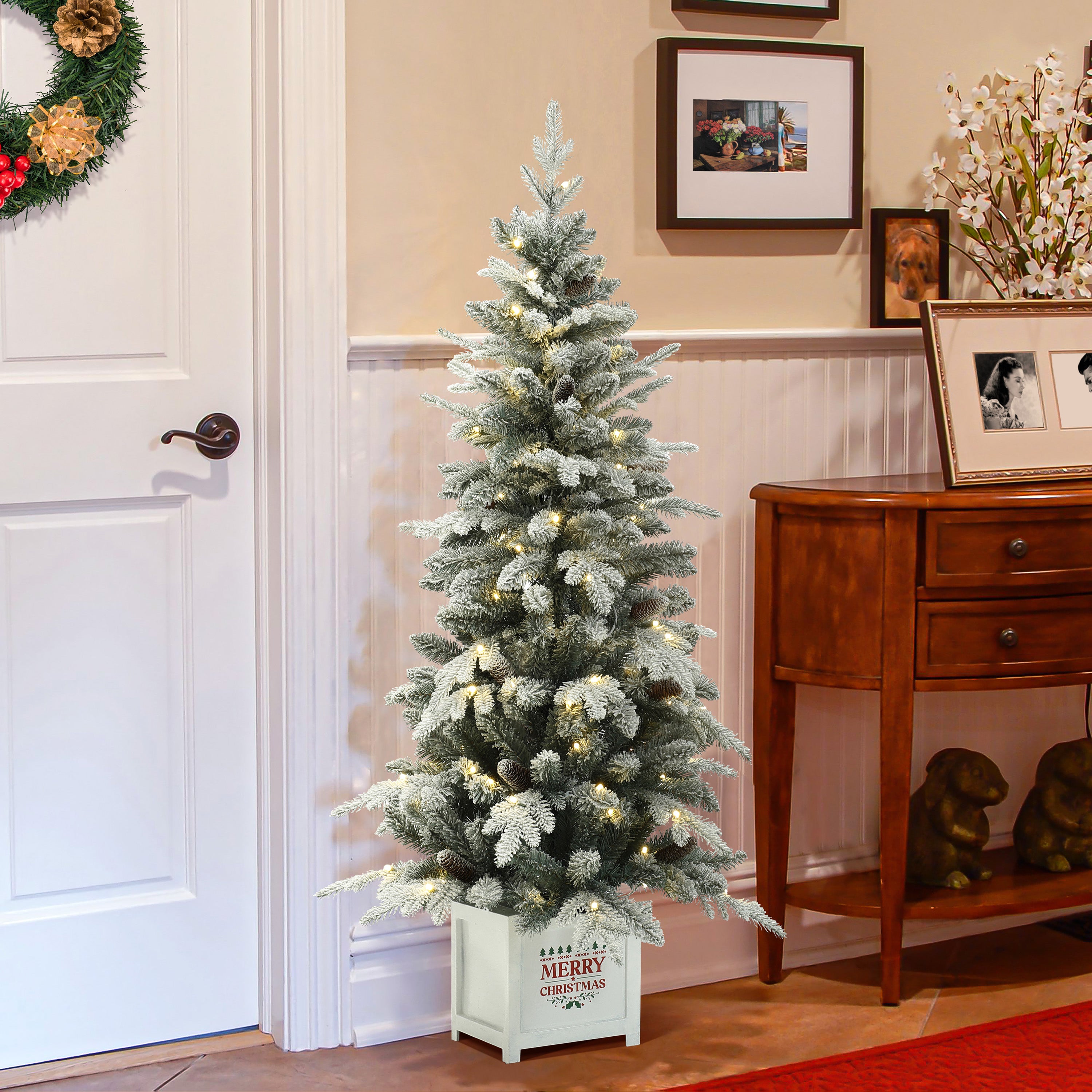 faux-pre-lit-snow-flocked-full-christmas-tree-is-perfect-for-celebrating-the-holiday-season