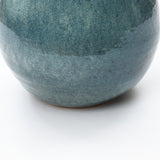 Ocean Blue Tall Round Ceramic Vase, 17.3"H