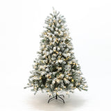 Pre-Lit Flocked Full Fir Artificial Christmas Tree, 6ft