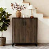 Leo Walnut Storage Cabinet with Doors, Mid-Century Modern Cabinet, 31.5" W