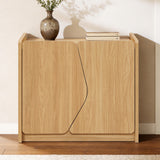 Modern Accent Cabinet with Adjustable Shelf, 2 Door Sideboard Buffet Caibnet, 35'' W