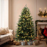 Pre-Lit Gradient Green Full Pine Christmas Tree ,6Ft