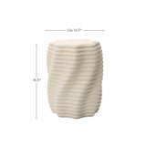 Beige Sculptural Outdoor Side Table for Patio, 18.3'' H