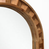 Rustic Solid Frame Arch Rectangle Wood Wall Mirror, 35"H