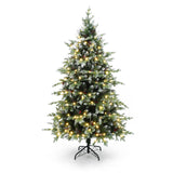 Pre-Lit  Green Full Christmas Tree with pinecones,6ft
