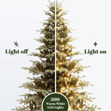 Pre-Lit Gold Christmas Tree with Stand,7ft