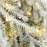 Pre-Lit Flocked Sweeping Christmas Branches Tree,7.5Ft