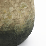 Brown & Green Bottom Round Terracotta Vase with Handles,9.8''
