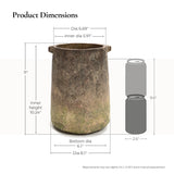Ginger root brown Cement Vase cylindrical tall Vase