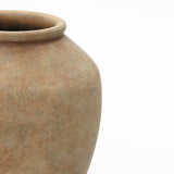 Rustic Golden Brown Round Terracotta Vase,10.2''