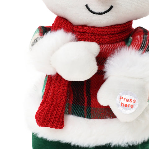 Snowman animated singing battery-powered plush toy, 16" tall