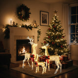 Christmas Lighted LED Deer Family Holiday Yard Decoration - Set of 3