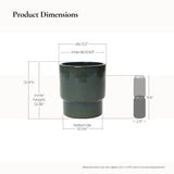 Deep Green Round Ceramic Planter Pot, Modern Indoor Outdoor Pot for Plants with Drainage 12'' Dia