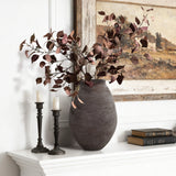 Oval Antique Brown Vase, 12.8'' H