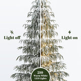 Pre-Lit Slim Cedar Christmas Tree with Stand,6.5ft