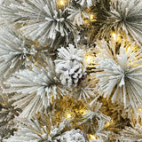 Pre-Lit Branches Snowy Christmas Tree with Stand,6.5Ft