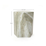 Green Faux Marble Outdoor Side Table for Patio, 18.4'' H