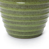 Tall Ceramic Planter Pot for Indoor Outdoor Plants with Drainage Hole, Green 17.7''