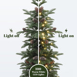 Pre-Lit Green Artificial Pine Christmas Trees ,4ft