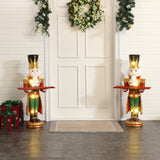 Christmas Red Soldier Nutcracker with Tray & Lights, 3ft
