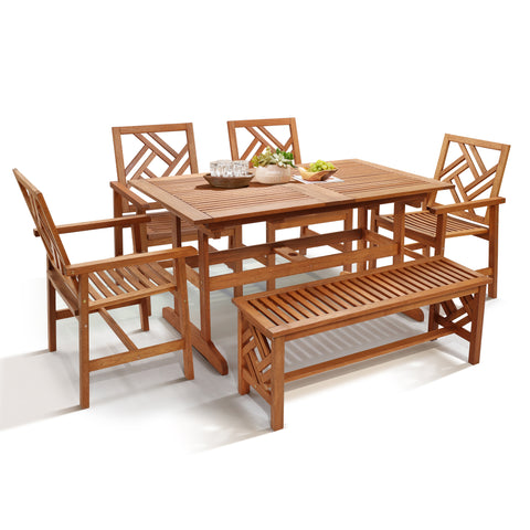Carmel Outdoor Solid Wood Dining Set