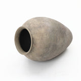 Old-World Gray with Brown Round Terracotta Vase,17.4''