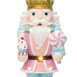 Christmas Pink Nutcracker Soldier Decor with Cake Lights, 3ft