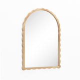 Scalloped wood frame arch wall mirror