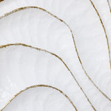 White Metal Wall Decor with Gold Wave Accents, Set of 2, 39.5'' H